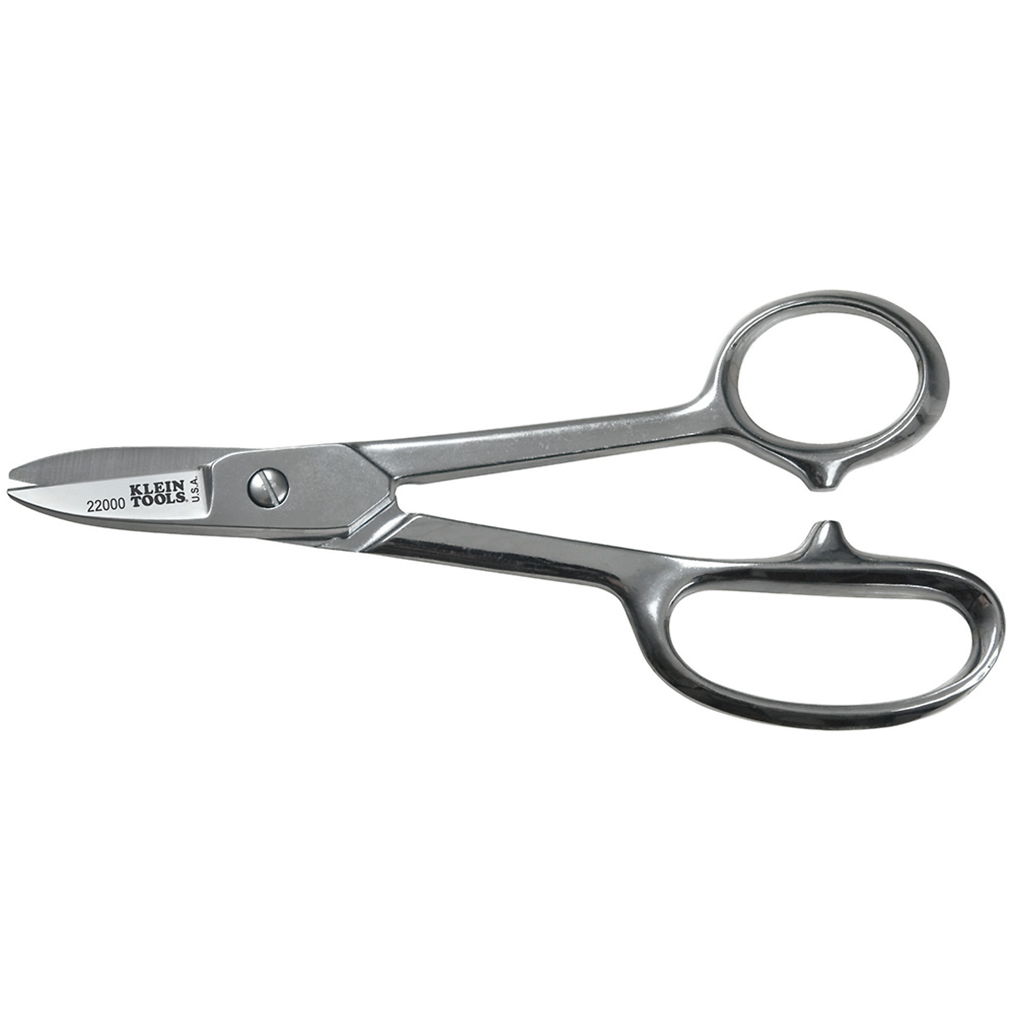 Klein Tools, High-Leverage Electrician Scissors / Snip, Blade Size 1.75 in, Tool Length 6.5 in, Model# 22000